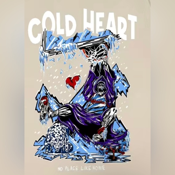 Mens Skull Collection Hills of Afghanistan Cold Heart XL Khaki T-Shirt Baby Blue - Picture 2 of 13